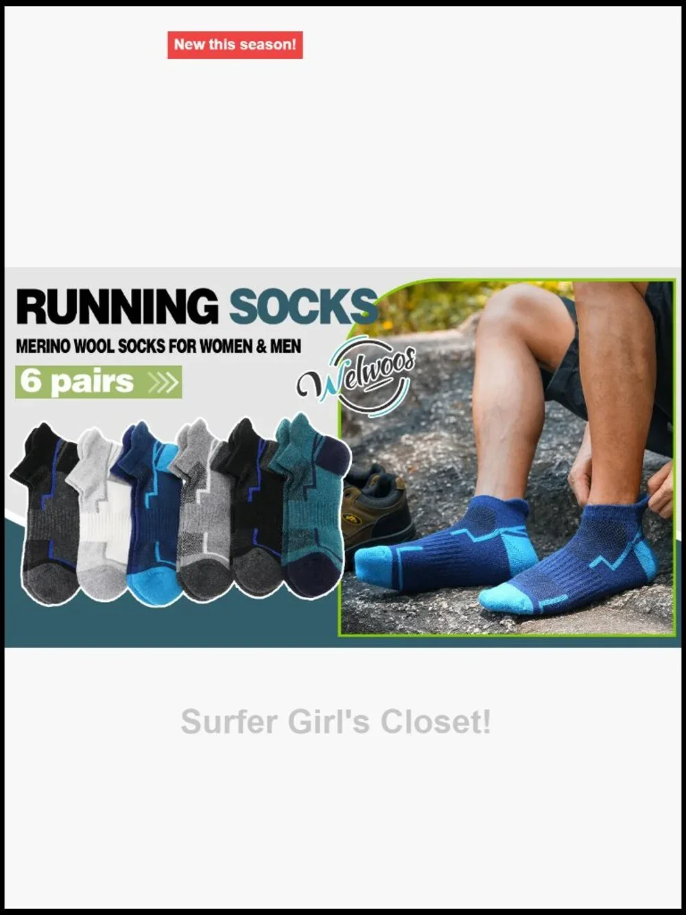 6 Pairs Merino Wool Ankle Hiking Running Socks Compression Support Athletic Low